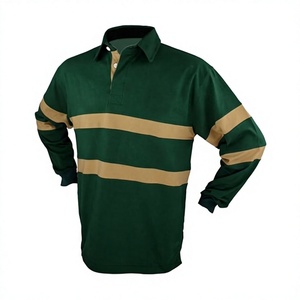 เสื้อโปโลรักบี้แขนยาวผู้ชาย สีพื้น ตัดต่อสีสัน สปอร์ต กระดุมติดหน้าอก ชุดทีม ขายส่ง รับผลิตตามสั่ง พิมพ์โลโก้ 2026 - Product Image 4