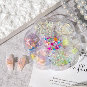 New 7-<b>Grid</b> Nail Decoration Accessories Talisman Mixed <b>Metal</b> Butterfly Shell Steel Ball Love Nail Art Supplies - Product Image 2