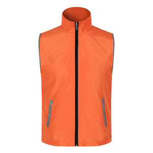 เสื้อกีฬากลางแจ้งสีน้ำเงินสะท้อนแสงแบบไม่มีแขนพร้อมซิปด้านหน้าสำหรับสวมใส่พักผ่อน - Product Image 4