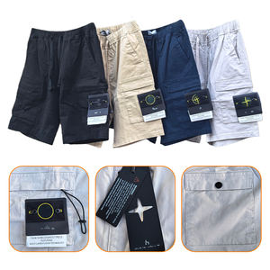Pantalones Cortos Cargo Unisex de Pierna Recta con Doble Bolsillo Estilo Hip Hop, <span class=keywords><strong>Bermuda</strong></span> Casual de Trabajo de Viscosa con Cintura Elástica - Product Image 4