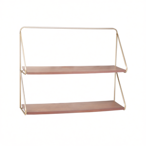 Étagère murale à deux niveaux, organiseur de rangement suspendu moderne pour salon et chambre - Product Image 2