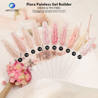 Gel de construction pour ongles Hema/TPO FREE, gel de construction pour ongles en gelée, gel de construction pour ongles avec paillettes de fleurs séchées, gel de construction BGIAB Flora, gel de construction indolore en bouteille