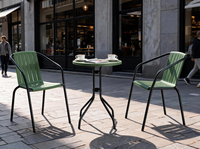 Fauteuil d'extérieur empilable en métal et plastique pour patio, jardin, café et salle à manger