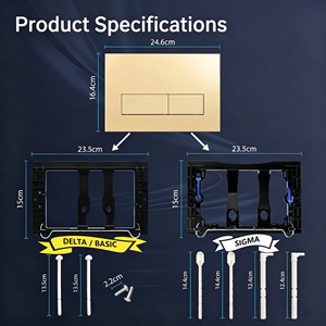 Placa de descarga para inodoro, pieza de repuesto de doble descarga con ranura de montaje empotrada, compatible con Geberit - Product Image 2