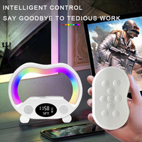 Multifunctionele G-vormige draadloze oplader LED-lamp wekker RGB nachtlampje 15W draadloze telefoonoplader en speakerlamp