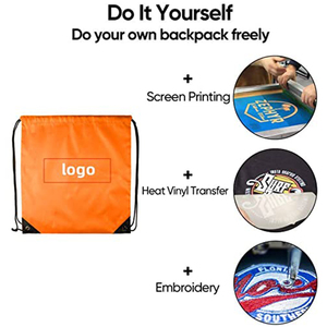 Custom Logo Promotional Polyester Nylon Sports Bulk <b>Drawstring</b> <b>Backpack</b> Draw String Bag for School Gym - Product Image 2