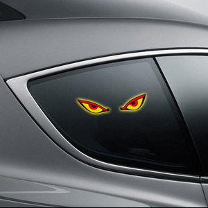Lumière décorative solaire sans fil LED pour voiture, motif œil de démon, lumière d'avertissement triangulaire pour vitre arrière, lumière d'ambiance amusante rechargeable pour voiture - Product Image 5