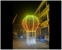 Prix de gros, imperméable IP65, économie d'énergie, ballon à air chaud 3D de Noël pour l'extérieur, lumière LED, télécommande, multicolore