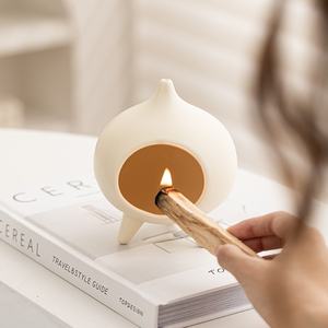 Brûleur d'encens en céramique moderne trois-en-un et support pour Palo Santo, fait main, pour bâtonnets de <span class=keywords><strong>sauge</strong></span> et de Palo Santo, bol d'aromathérapie - Product Image 1