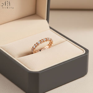 แหวนดีไซน์ผีเสื้อแบบโรแมนติกใหม่ แหวนทองคำแท้ 18K โรสโกลด์ ประดับเพชรแท้ครึ่งวง สำหรับสาวๆ ใส่ไปงานปาร์ตี้ - Product Image 6