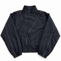 Veste asymétrique multi-zippée pour homme, coupe-vent en nylon, imperméable, respirante, style techwear, col montant, sur mesure, OEM, ODM