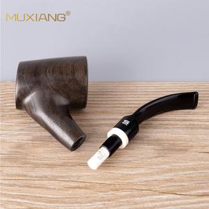 Muxiang Wooden Tobacco Pipe Bent Shape 9mm Carbon Filter For Men Smoking Pipe - Product Image 3