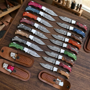 High Quality Damascus Steel Folding Blade Pocket <b>Knife</b> Wholesale Factory Rates wood Handle Tactical Application - Product Image 1