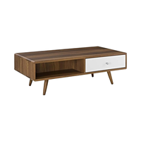 Transmettre Table Basse De Style Mid-Century Cadre En Acier Inoxydable Blanc Noyer pour Salon Chambre Hôtel Maison Européenne