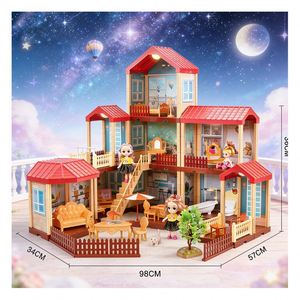 Plastic <b>Doll</b> House DIY Assembly Model with Furniture Accessories Miniature Scene Creative Gift Toy - Product Image 3
