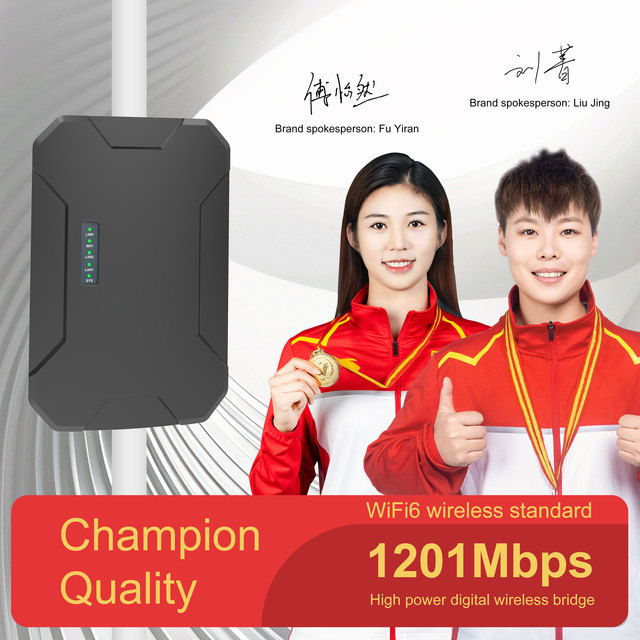 High Power 5km Long Range Outdoor Wireless Bridge WiFi 6 CPE 1201Mbps with MT7621 Chipset 14dBi Antenna 24V/48V PoE WISP WB5890G