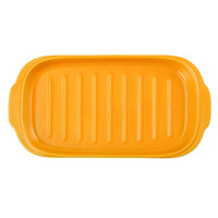 Assiette rectangulaire minimaliste de style nordique, résistante au micro-ondes, pour la cuisson du fromage et du riz, idéale pour les fêtes, les fêtes de Noël et l'usage domestique.