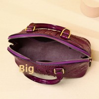 Sac bandoulière femme forme coquille motif crocodile os de poisson fermeture éclair poche cachée style luxe léger