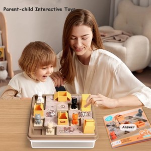Giáo dục trẻ em học tập Đồ chơI mèo thể hiện Hộp bảng trò chơi câu đố logic Trò chơi IQ đào tạo lập kế hoạch không gian chủ đề động vật - Product Image 3