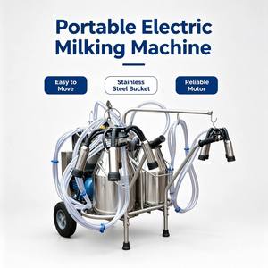 Machine à traire en acier inoxydable à <span class=keywords><strong>prix</strong></span> d'usine, faible bruit, à palette rotative, à aspiration sous vide, avec chariot et seau en acier inoxydable - Product Image 2