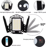 Lampes solaires de garage avec détecteur de mouvement, projecteur solaire, lampe de hangar, lampes suspendues, lustre, lumière de garage, 5 modes