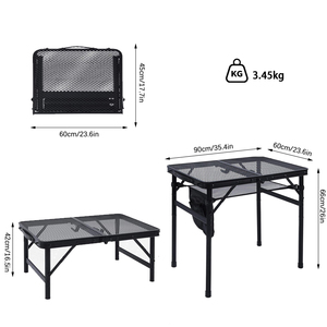 <span class=keywords><strong>Mesa</strong></span> de Comedor Rectangular <span class=keywords><strong>Plegable</strong></span> de Aluminio Feistel para Barbacoa, <span class=keywords><strong>con</strong></span> 2 Paneles Laterales, para Camping y Uso en Patio - Product Image 2