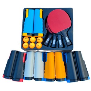 Juego de Raquetas de <span class=keywords><strong>Tenis</strong></span> de <span class=keywords><strong>Mesa</strong></span> Personalizado de Madera de 7 Capas para 4 Jugadores, 6 Pelotas con Red Portátil, para Interiores y Exteriores - Product Image 5