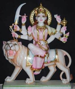 Amazing Handmade Stone Durga Maa Figurine With <b>Lion</b> Base Hinduism Sculpture Art Collectible Decorative <b>Statue</b> For Home Worship. - Product Image 2