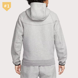 เสื้อฮู้ดดี้ซิปเต็มตัวทรงเข้ารูปผ้าฟลีซผสมคอตตอนและโพลีเอสเตอร์ สไตล์ใหม่ นุ่มสบาย สำหรับผู้ชาย - Product Image 6