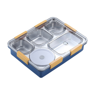 Lonchera Creativa Aislada de Gran Capacidad de Acero Inoxidable, Plato para Comida con Tapa para Estudiantes, Lonchera Dividida para Trabajadores de Oficina, Caja de Picnic - Product Image 5