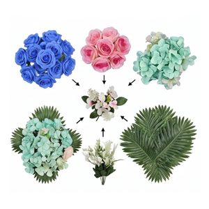<b>Artificial</b> Multicolor <b>Flower</b> Bouquet Decorative Floral Arrangement with Roses and <b>Hydrangeas</b> for Home Wreaths and Swags - Product Image 2