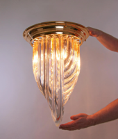 Plafonnier moderne du milieu du siècle en verre de Murano, lustre sculptural italien pour entrée, chambre et décoration de villa