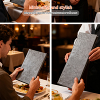 Carpeta de 4 Anillos de Alta Calidad en Cuero PU Blanco o Negro, Guía de Servicios para Hoteles y Restaurantes de Yimi Suppliers