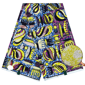 Tissus Cirés Imprimés Africains aux Motifs Classiques, Superbe Qualité avec Éclat Doré pour Couture, <span class=keywords><strong>Pagne</strong></span> et Robe de Soirée - Product Image 4