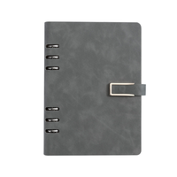 Agenda en cuir PU A5 avec anneaux, logo personnalisé imprimé, planificateur à feuilles mobiles avec boucle magnétique, vente en gros