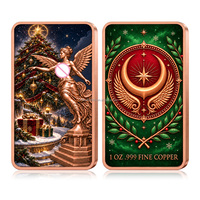 Nouvelle barre de cuivre 999 de 1 OZ 2026, motif de Noël Mexique Libertad, barre de cuivre imprimée en couleur pour cadeau de Noël