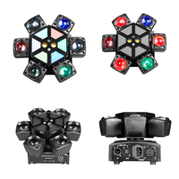 Luz de Escenario Móvil de Seis Brazos con LED RGBW de 120W, 4 en 1, Láser, Estroboscópico, Beam, Wash, Control Remoto DMX512 para Bodas, KTV, Fiestas en Casa