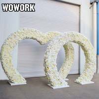Arche de fond en métal doré WOWORK 2026 pour événements, mariages, réceptions de mariage, décoration de scène en forme de cœur, location pour événements
