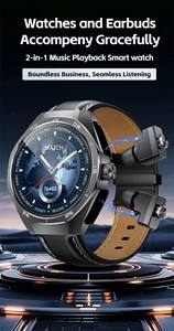 Gt97 1.53Inch Amoled Smart Watch <span class=keywords><strong>2</strong></span> 1 Waterdichte Ip67 Draadloze Oortelefoons Monitor Muziekspeler Sport Smartwatch Dafit - Product Image 2