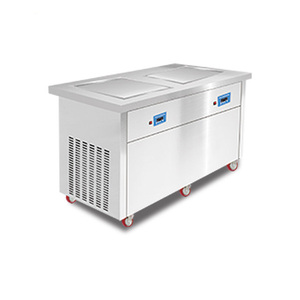 Thương mại 220V đôi phẳng sữa chua sữa sô <span class=keywords><strong>c</strong></span>ô la <span class=keywords><strong>Ice</strong></span> <span class=keywords><strong>Cream</strong></span> Syrup chiên kem cuộn máy mới tự động nhà hàng sử dụng - Product Image 3
