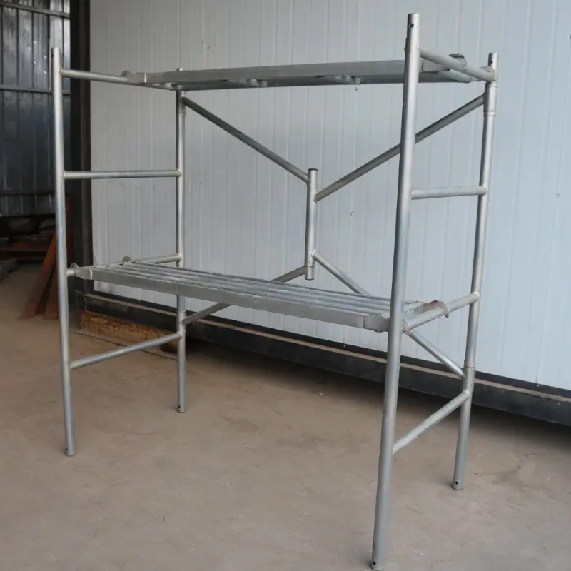 Set rangka perancah, konstruksi bingkai baja besi rangka walkover aluminium seluler tangga ganda perancah lipat gerbang