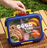 Boîte à lunch de qualité alimentaire, ensemble de boîtes repas pour préparation de repas, boîte bento compatible micro-ondes avec compartiments, récipient de contrôle des portions pour régime alimentaire et bureau