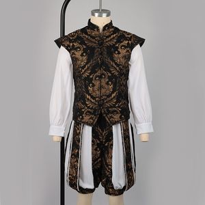 Costume da Uomo Re Elisabetta Principe di Tudor Henry, Lussuoso Gilet Ricamato e Pantaloni a Zampa, Stile Medievale Inglese Rinascimentale - Product Image 4