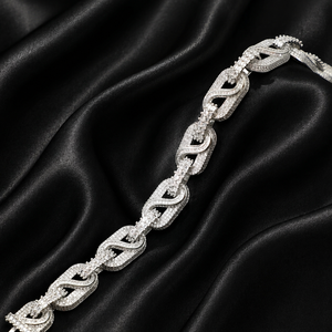 Pulsera de Plata 925 con Moissanita de Corte Brillante Engastada en Bisel, Estilo Hip Hop, Unisex, para Uso Diario y Moda Urbana, Joyería de Moda - Product Image 4