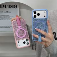 Coque de téléphone Bling avec support pour iPhone 18 Pro Max, accessoires de téléphone portable à paillettes et diamants pour iPhone 17 16 15 14