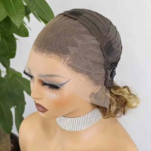 4/27 Faits Saillants Ondulés Bob Perruques Courts Remy Cheveux Humains Avec Transparent Swiss Lace Front Pré-Plumé <span class=keywords><strong>pour</strong></span> les Femmes Noires - Product Image 4