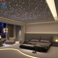 Panneau de plafond LED à fibres optiques ciel étoilé coloré pour home cinéma et influenceurs pour la décoration intérieure