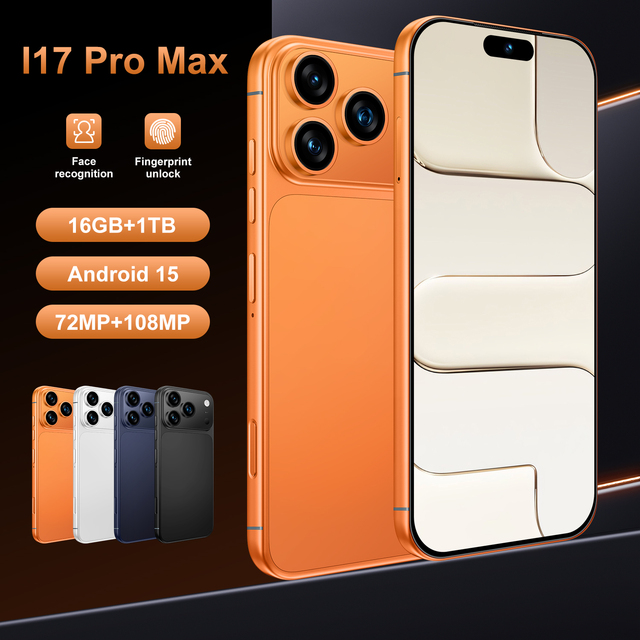 YPORANGE I17 Pro Max 16GB+1TB Octa Core 5G LTE Super Battery Mobile Phone with Spanish & English Languages Android 15 Dual SIM