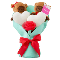 Bouquet de peluches capybara personnalisé, cadeau de la Saint-Valentin, adorable bouquet de fleurs en peluche de dessin animé