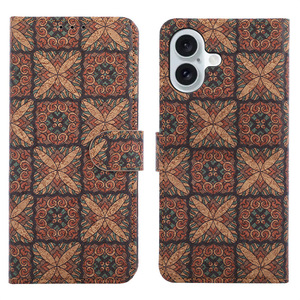 Étui portefeuille vintage en cuir et liège à motif floral pour <span class=keywords><strong>iPhone</strong></span> 17 Air 16E 15 Plus 14 Pro Max <span class=keywords><strong>13</strong></span> 12, coque bohème avec porte-cartes - Product Image 3